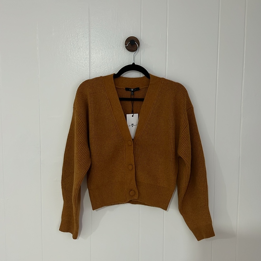 7 for all mankind | Orange Button Cardigan | Size XS | NWT